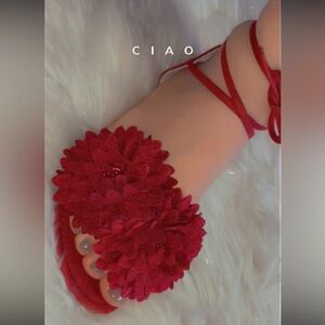 Floral wrap around sandals